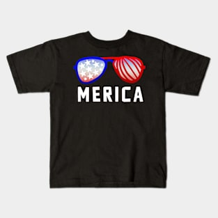 Merica 4th of July Shades Design 1 Kids T-Shirt